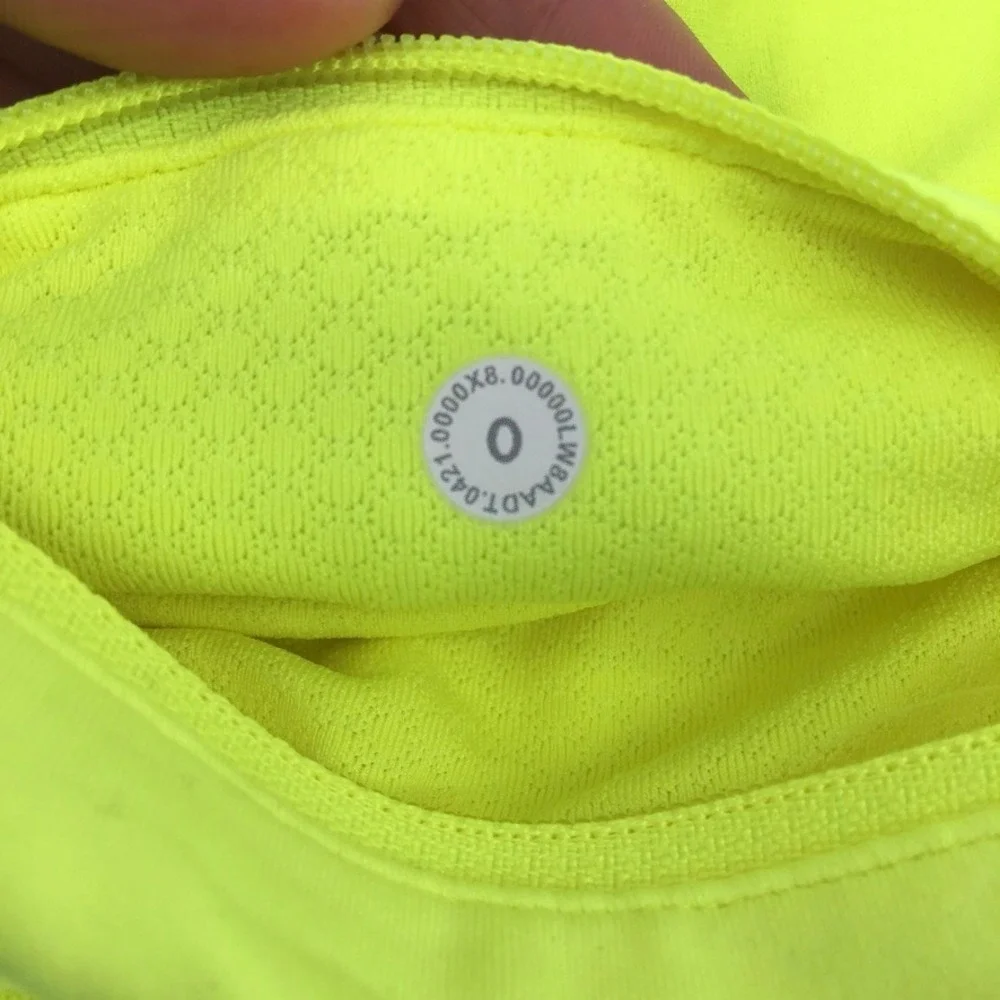 Lululemon Pace Rival Skirt Skort Sz 0 Highlighter Yellow Neon Pickleball Tennis